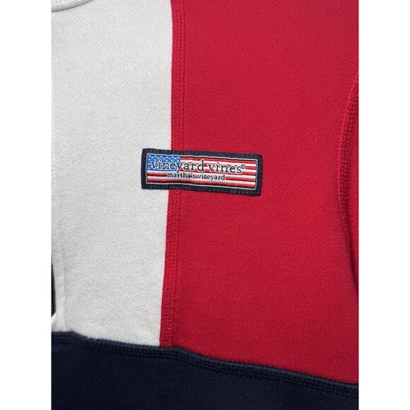 Vineyard Vines Martha's Vineyard 1/4 Zip Pullover American Flag Youth Medium - Picture 3 of 8